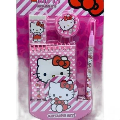 HELLO KITTY KIRTASİYE SETİ 4 LÜ