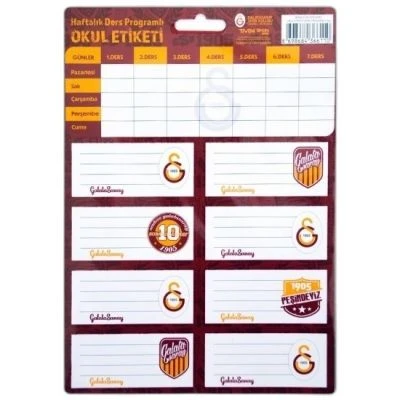 GALATASARAY OKUL ETİKETİ DERS PROGRAMLI 3YP