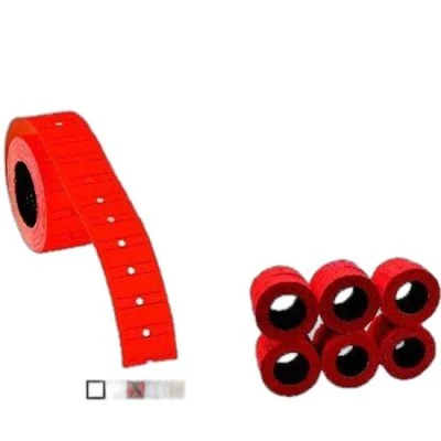 TANEX 12*21MM ÇİZGİLİ KIRMIZI ETİKET