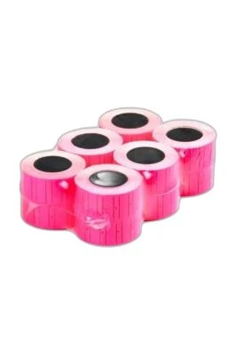 TANEX 12*21MM ÇİZGİLİ PEMBE ETİKET