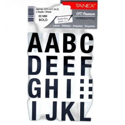 TANEX STC517 A-Z HARF ETİKETİ 30MM BOLD 2'Lİ