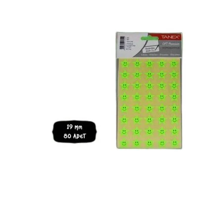 TANEX TNX-302 17MM FLO YEŞİL YILDIZ STİCKER 2 AD.