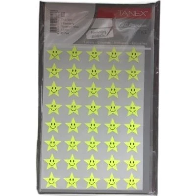 TANEX TNX-304 17MM FLO SARI YILDIZ STİCKER 2 AD.