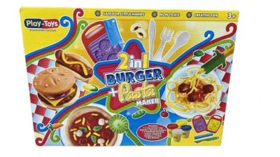 PLAY TOYS 2 İN 1 BURGER + PASTA YAPIM SETİ