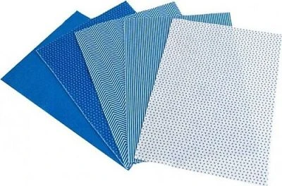 LİNO KEÇE MAVİ 5 DESEN 10'LU (20X30 CM.)