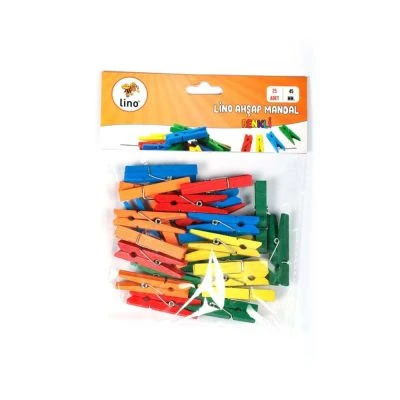 LİNO AHŞAP MANDAL RENKLİ 45 MM