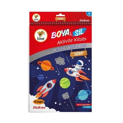 LİNO BOYA SİL AKTİVİTE BOYAMA KİTABI UZAY A4 EBAT (SİLİNEBİLİR)