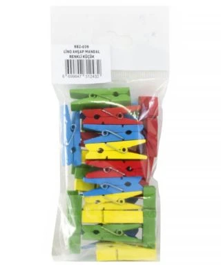 LİNO AHŞAP MANDAL RENKLİ 25 MM