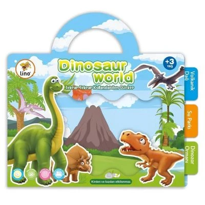 LİNO TEKRAR TEKRAR KULLANILABİLEN STICKER DINOSAUR WORLD