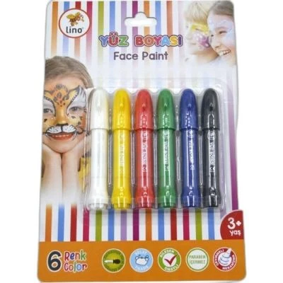 LİNO YÜZ BOYASI 6 RENK BLİSTER YIKANABİLİR