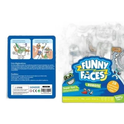 LİNO FUNNY FACES STİCKERLI BOYAMA KİTABI ROBOTLAR