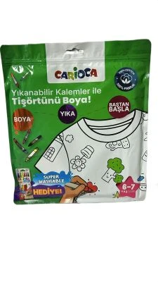 CARİOCA BOYANABİLİR TİŞÖRT - YIKANABİLİR KALEMLER İLE TİŞÖRTÜNÜ BOYA 6-7 YAŞ