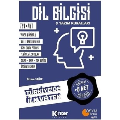 5 NET GARANTILI DIL BILGISI KRITER AKADEMI YAYINLARI