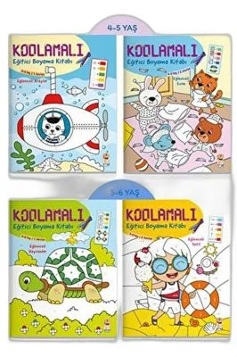 KODLAMALI EĞİTİCİ BOYAMA SETİ (4 KİTAP)
