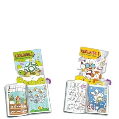 KODLAMALI EĞİTİCİ BOYAMA SETİ (5-6 YAŞ - 2 KİTAP)